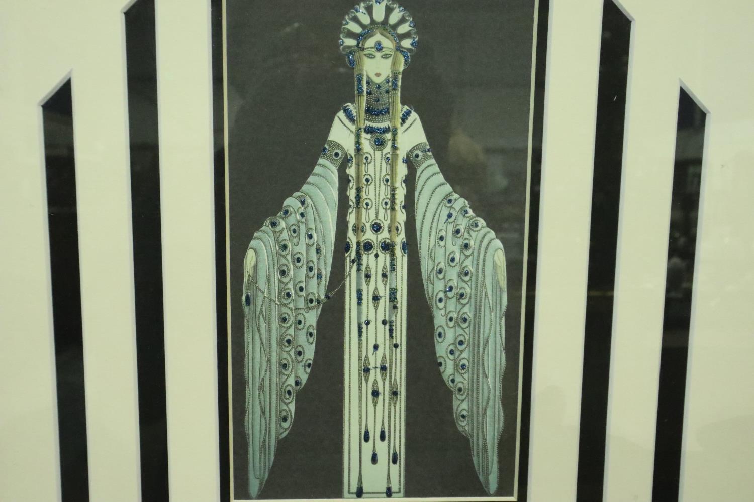 Four contemporary Art Deco prints, ladies of fashion, one of which used by Schweppes for advertising - Image 4 of 6