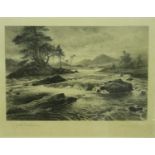 Joseph Farquharson (1846-1935) pencil signed etching on the garry, 58 x 44 cm. Not available for