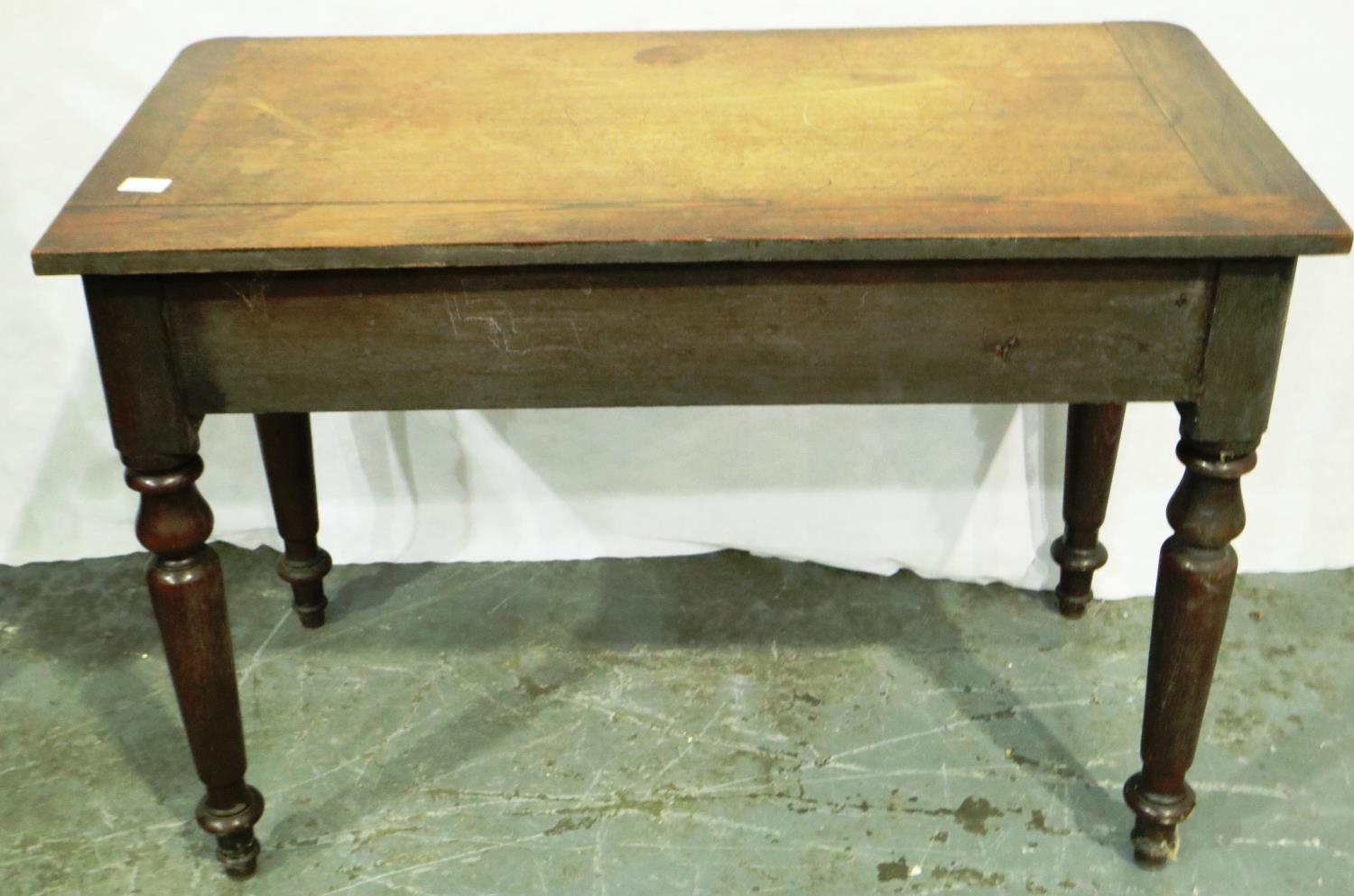 Victorian mahogany desk with two drawers, 103 x 52 x 72 cm H. Not available for in-house P&P - Image 3 of 3