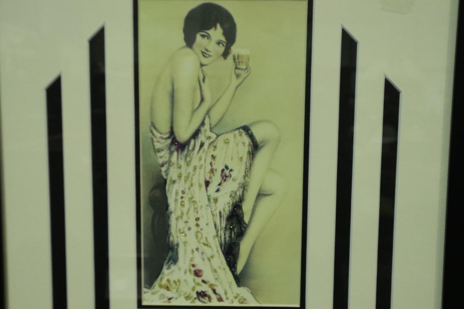 Four contemporary Art Deco prints, ladies of fashion, one of which used by Schweppes for advertising - Image 2 of 6