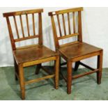 A pair of late 18th century country elm chairs. Not available for in-house P&P