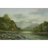 Wendy Reeves (B.1945): pastel on buff paper, Borrowdale, 55 x 37 cm. Not available for in-house P&P