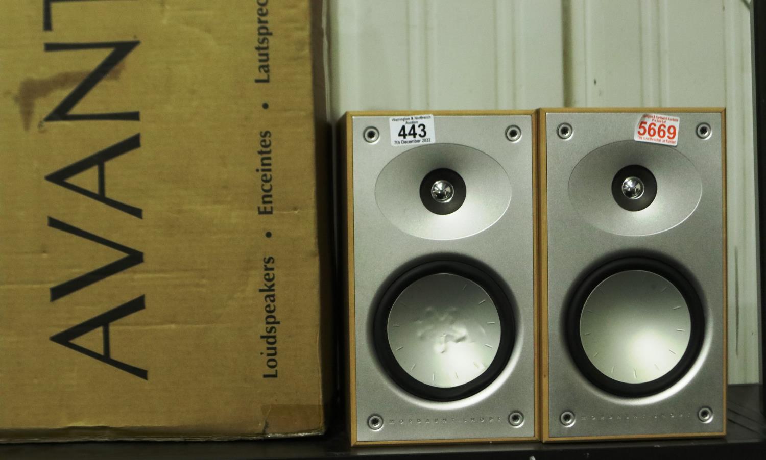 Pair of Mordaunt Short 902 speakers, boxed, working at lotting. Not available for in-house P&P