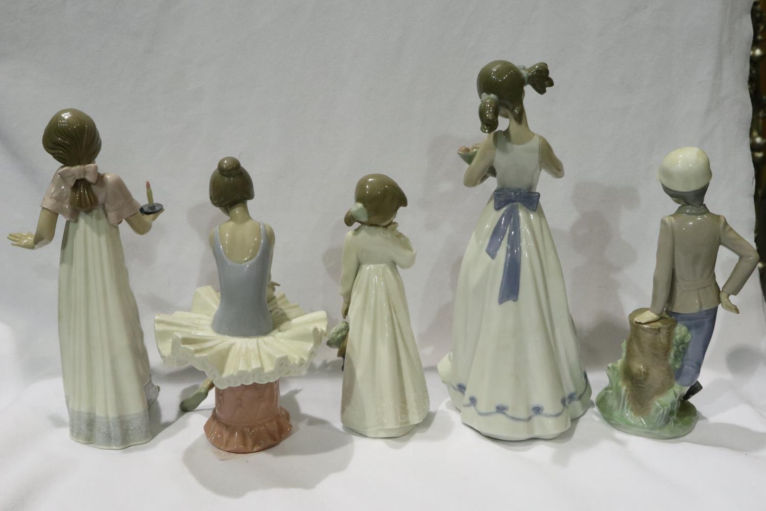 Five Nao figurines, largest H: 30 cm. P&P Group 3 (£25+VAT for the first lot and £5+VAT for - Bild 2 aus 7