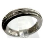 Theo Fennell sterling silver oxidised band ring, size K/L, 4.9g. P&P Group 1 (£14+VAT for the