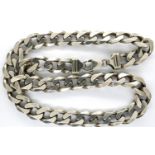 925 silver heavy duty curb neck chain, L: 46 cm, 127g. P&P Group 1 (£14+VAT for the first lot and £