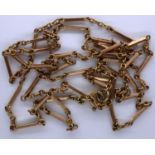 9ct gold chain link necklace, L: 68 cm, 7.0g. P&P Group 1 (£14+VAT for the first lot and £1+VAT