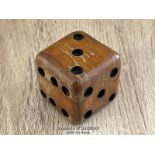 LARGE WOODEN DICE, 4.5CM HIGH