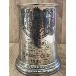 A TROPHY TANKARD DATED 1893 ENSCRIBED TO M. BONHAM CARTER (POSSIBLY MAURICE BONHAM CARTER 1880-1960,