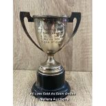 SILVER MILITARY POLO TROPHY CUP DATED 1930 - 31, 15CM HIGH