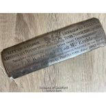 SILVER PLAQUE - JUNE 1907 CITY OF LONDON, 21 X 6CM, APPROX 93G