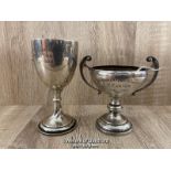 TWO SILVER TROPHIES - DONCASTER TENIS LEAGUE 1931-1933., 9CM HIGH, APPROX 58G AND SUEZ CANAL