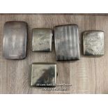 FIVE ASSORTED CIGARETTE CASES