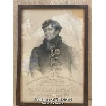 FRAMED PRINT OF GEORGE 4TH, 18 X 26CM