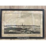 THE CITY OF GLASGOW 1842 FRAMED LITHOGRAPH PRINT, 31 X 20CM