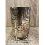 A TANKARD AWARD ENSCRIBED BURMA VALLEY LIGHT HORSES POLO MATCH CALCUTTA DATED 1894 - 95