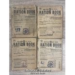 FOUR RATION BOOKS DATED 1948 - 49 AND 1950 - 51