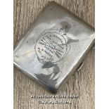 SILVER CIGARETTE CASE. HMS SHANNON 1916 WINNERS