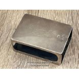 LARGE SILVER MATCH BOX HOLDER, DATED 1904, 7.4 X 3 X 5 CM