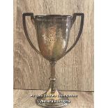 SILVER TROPHY. ST. JAMES HOSPITAL SWIMMING CLUB 1924, APPROX 186.7G, 18CM HIGH