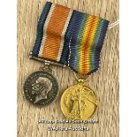 MINIATURE BRITISH WAR MEDAL SET "THE GREAT WAR FOR CIVILISATION 1914-1919", BOTH 2CM DIAMETRE,