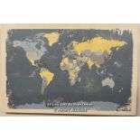CANVAS MAP OF THE WORLD, 89.9 X 65CM