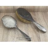 TWO HALLMARKED SILVER HAIR BRUSHES
