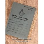 ROYAL AIR FORCE SERVICE & RELEASE BOOK A.S.J HUNT DATED 1946