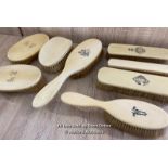 8 VINTAGE HAIR AND CLOTHE BRUSHES