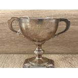 SILVER TROPHY - ENGRAVED & DATED 1935, 8CM HIGH, APPROX 95G