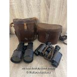 TWO PAIRS OF BINOCULARS INCLUDING AITCHISON LONDON "THE LUMIA" AND J.H. STEWARD BOTH WITH CASES