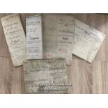 FIVE LEGAL DOCUMENTS: 1800'S - 1900