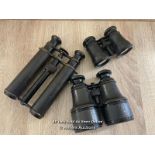 THREE PAIRS OF VINTAGE BINOCULARS AND OPERA GLASSES INCLUDING J.H. STEWARD