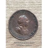 1799 GEORGE III COIN, 2.8CM DIAMETER, APPROX 13G