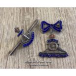 TWO SILVER ROYAL NAVY BADGES