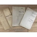 THREE ANTIQUE DOCUMENTS DATED 1901, 1908 AND 1910