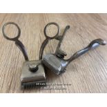 TWO SMALL VINTAGE BARBERS HAIR CLIPPERS