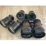 THREE PAIRS OF BINOCULARS INCL. FIELD / MARINE / THEATRE