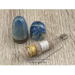 SMALL VINTAGE HAND PAINTED THIMBLE TRAVEL SEWING KIT, CONTAINS NEEDLE, THREAD AND SAFETY PIN