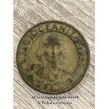 1931 COIN OCEANIE "EXPOSITION COLONIALE INTERNATIONAL DE PARIS", 3CM DIAMETER, APPROX 20G