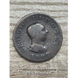 GEORGE III 1807 COIN, 2CM DIAMETER, APPROX 4G