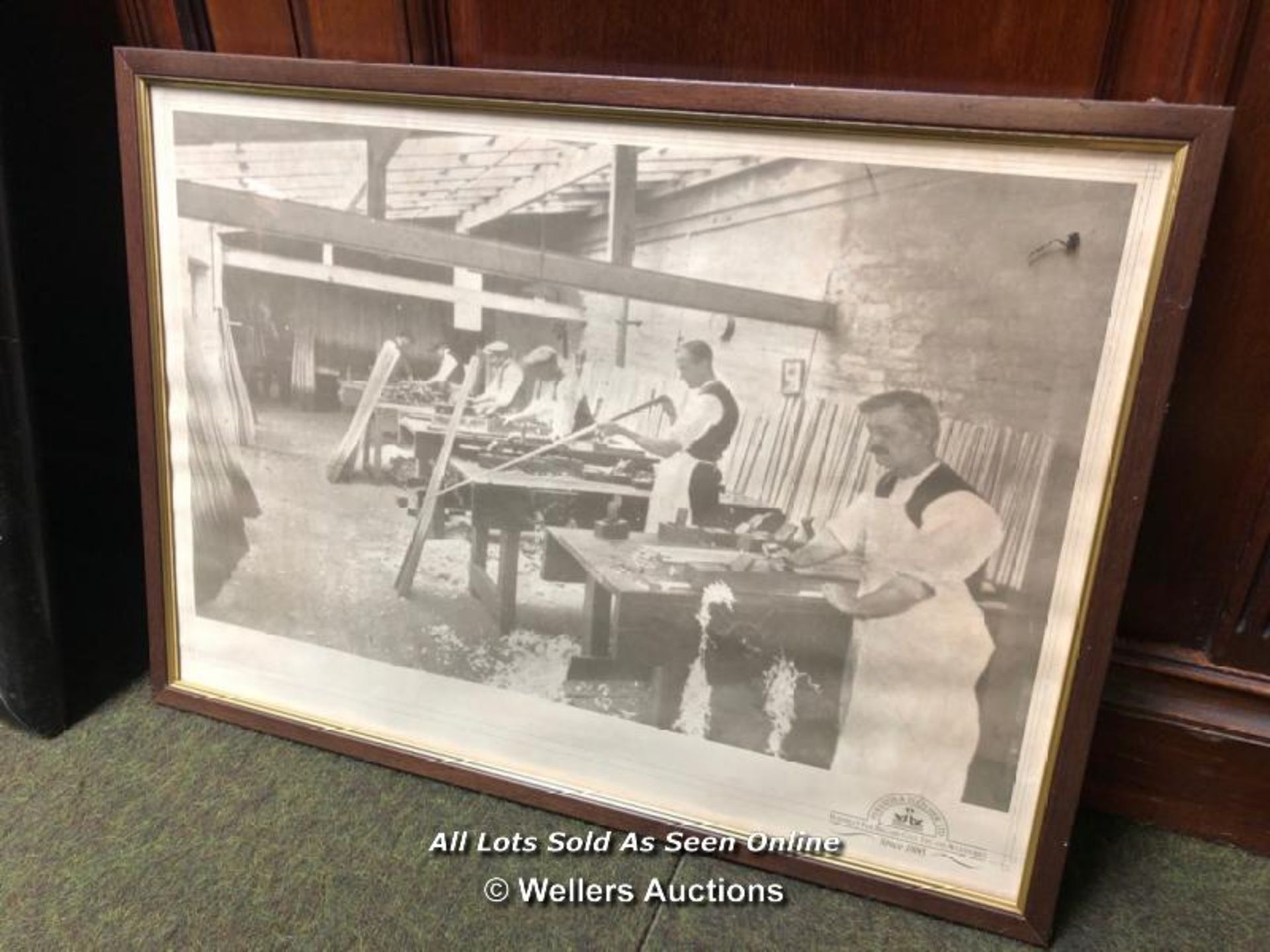 X3 PERADON & FLETCHER LTD. FRAMED IMAGES DEPICTING BILLIARDS MANUFACTURING, 63CM (W) X 45CM (H) - Image 4 of 5