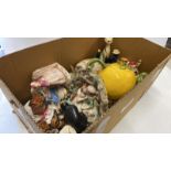 BOX OF CHINA ORNAMENTS