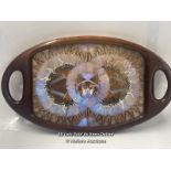 ANTIQUE OVAL BUTTERFLY WING TRAY 48 X 27.5CM