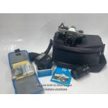 VINTAGE PRAKTICA MTL 50 CAMERA WITH CASE, ACCSESSORIES AND ADDITIONAL CARL ZEISS LENS