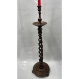 VICTORIAN OPEN BARLEYTWIST FLOORSTANDING CANDLESTICK, 2085CM