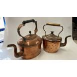 TWO VICTORIAN COPPER KETTLES