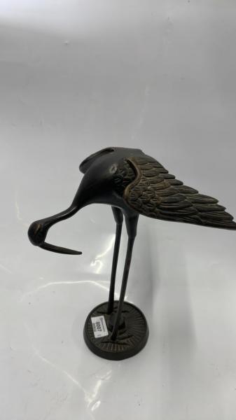 PATINATED BRASS IBIS ORNAMENT, 30CM. - Image 3 of 3