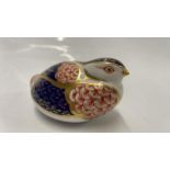 ROYAL CROWN DERBY BIRD PAPERWEIGHT, SILVER COLOURED STOPPER