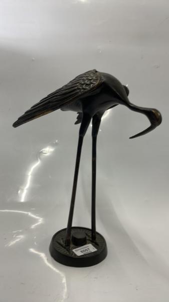 PATINATED BRASS IBIS ORNAMENT, 30CM.